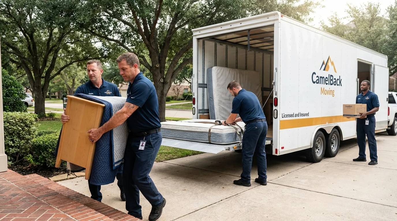 Crew loading residential truck for cross-state move from Swartz Creek, MI