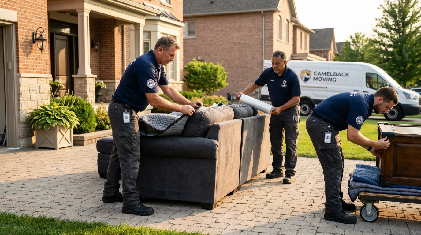 Large estate moving crew wrapping furniture in Swartz Creek, MI